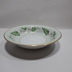 Noritake China Gold Trimmed Floral Porcelain Soup Salad Bowl